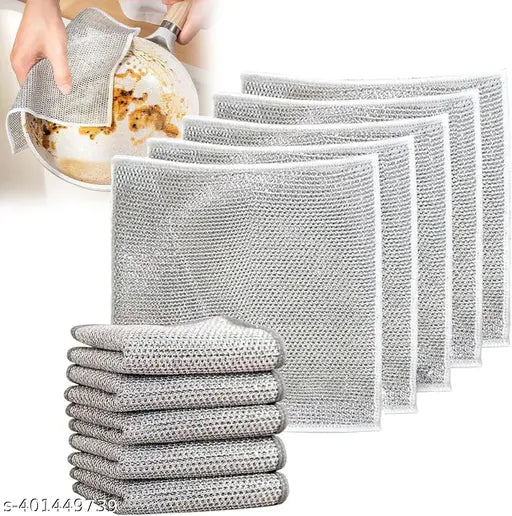 Kitchen Towel Multipurpose Wire Dishwashing Scrubber for Wet and Dry(4 piece)